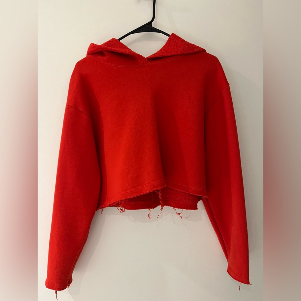 Zara Red Cropped Hoodie